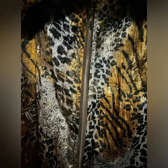 Berek women’s Animal Print jogger zipup wind breaker Satin Jacket XL lightweight - Picture 2 of 8